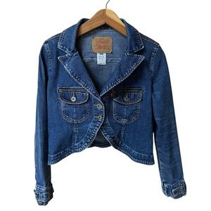 Levi's Blue Denim Tulip Hem Teens Jean Jacket Size M Junior